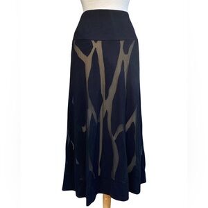 Elegant Black Burbout Maxi Skirt